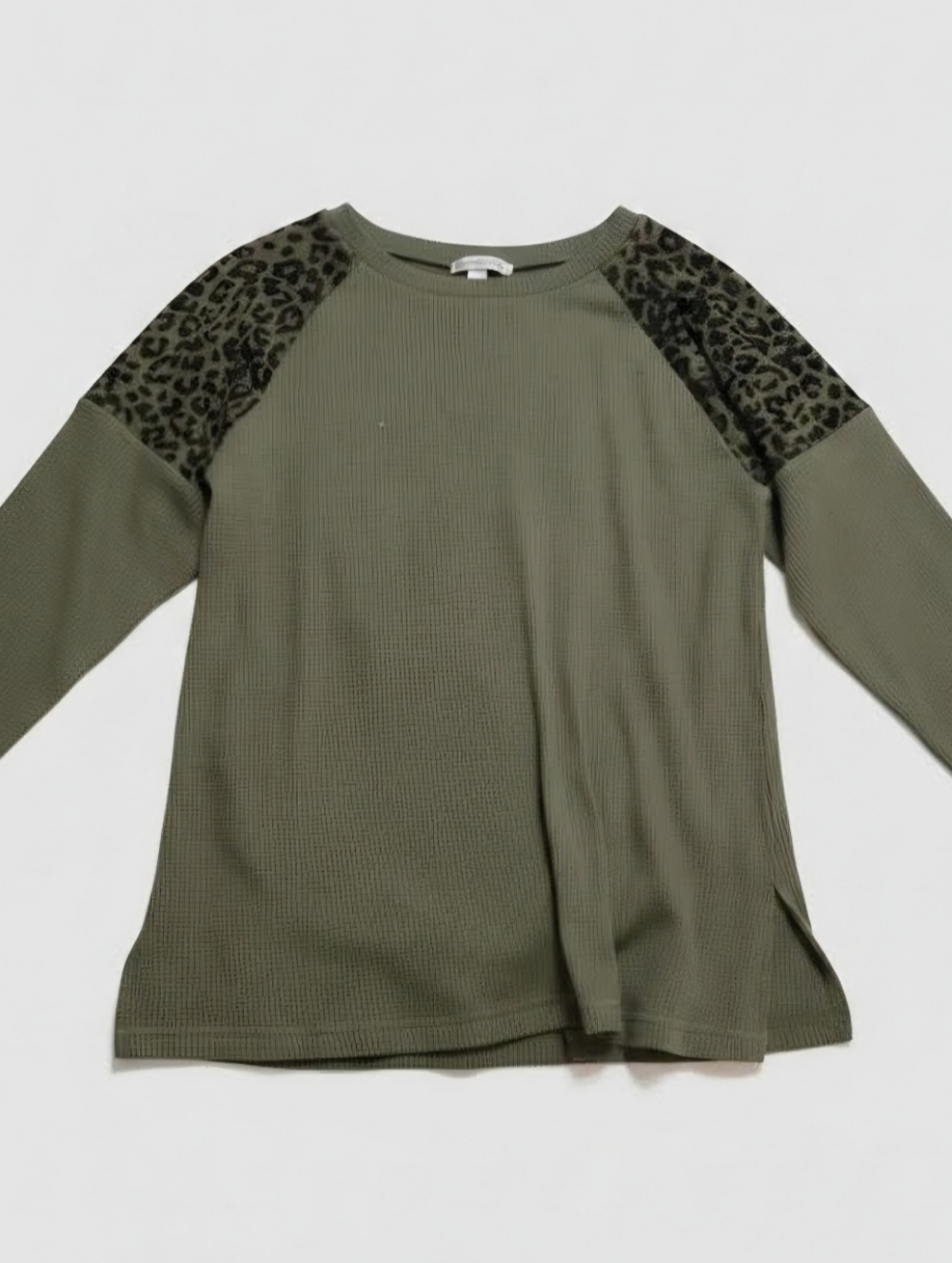 Kori Olive Waffle Knit Top